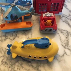 Green toys Sub, Ferry, Seaplane, Fire station